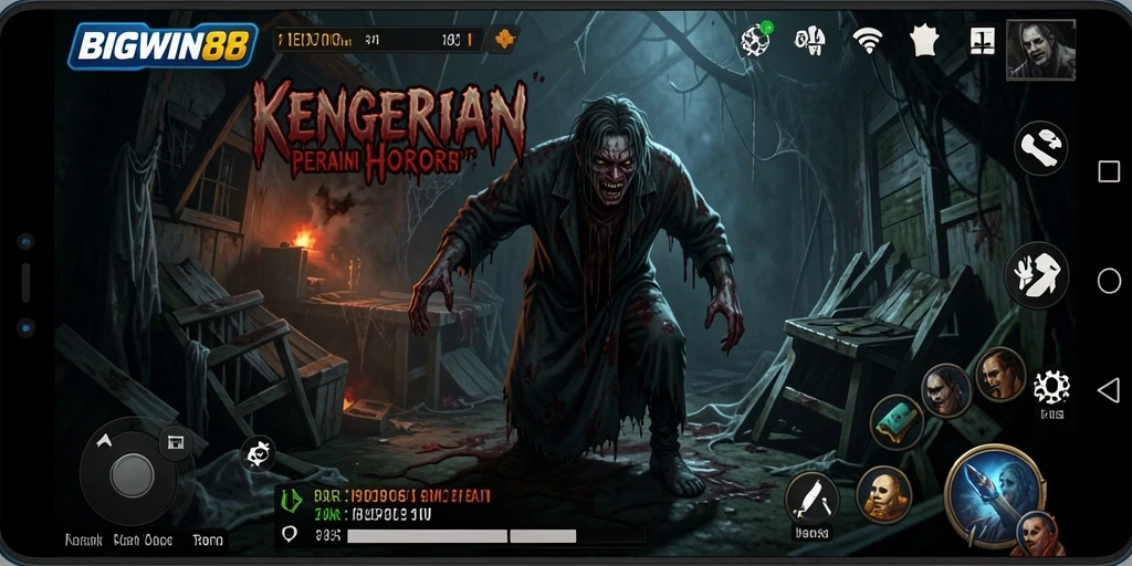 Tangkapan layar menampilkan momen menegangkan dalam gameplay horor.