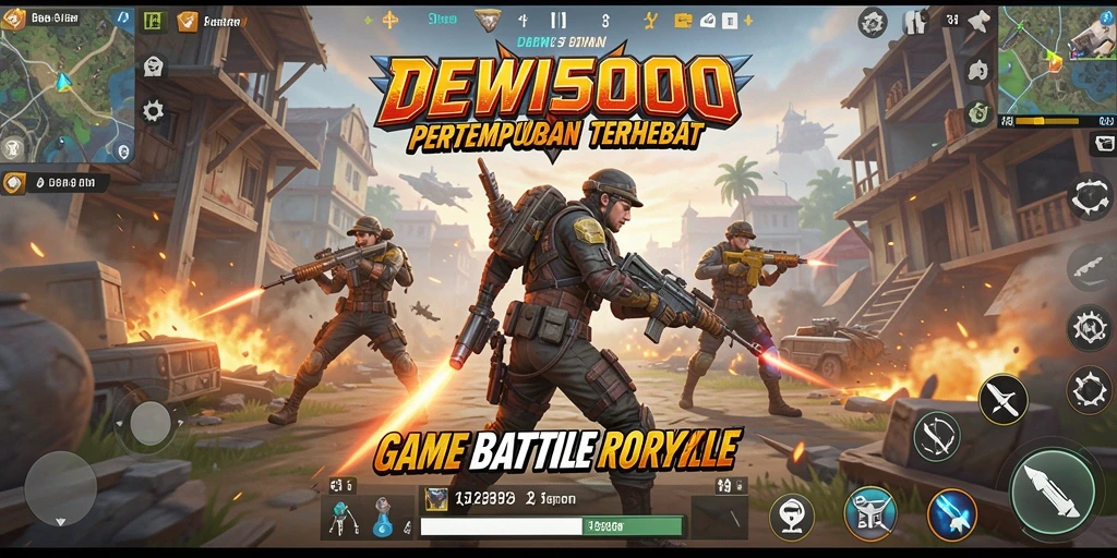 Screenshot gameplay DEWI5000 menampilkan aksi menegangkan dalam pertempuran Battle Royale.