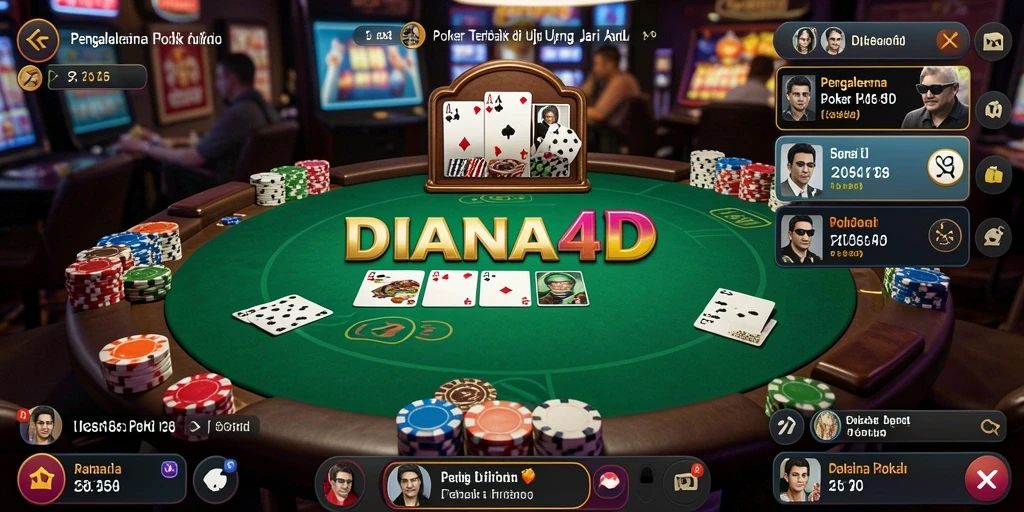 Tampilan gameplay DIANA4D yang menegangkan dan penuh strategi poker.
