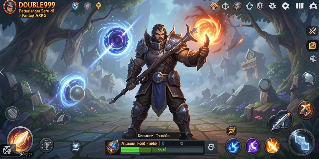 Tangkapan layar menunjukkan aksi heroik dari pertarungan dalam <strong>DOUBLE999</strong>.