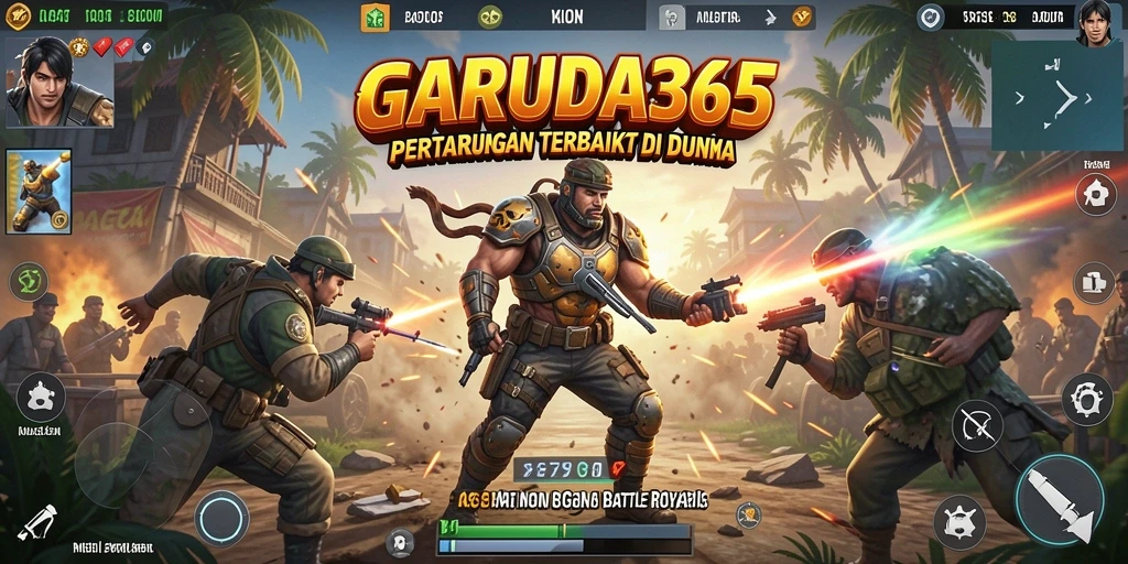 Screenshot GARUDA365 menampilkan gameplay intens Battle Royale yang mendebarkan.