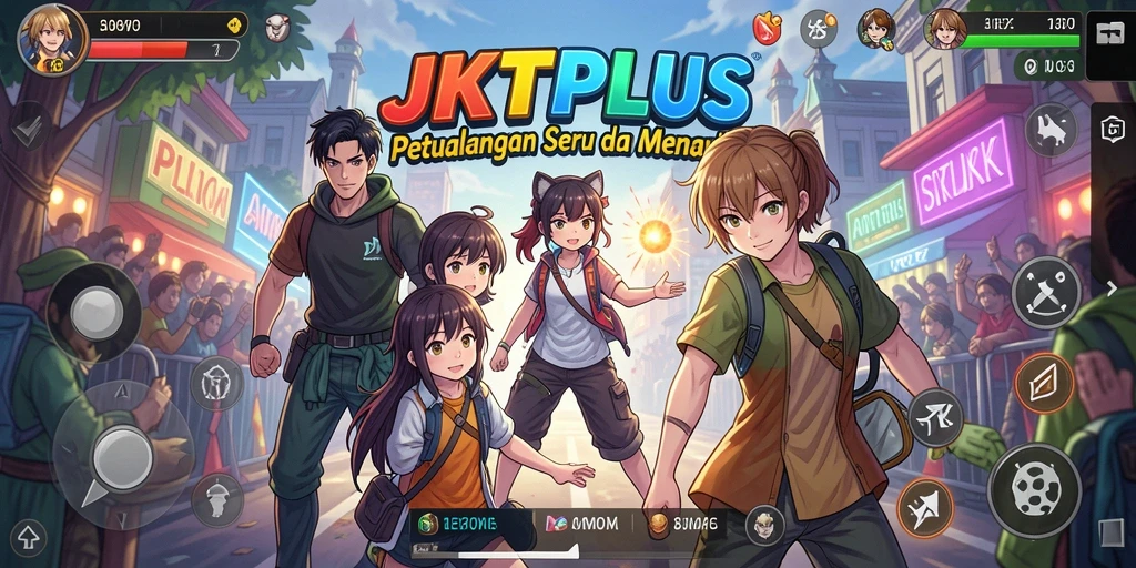 Tampilan menarik dari gameplay JKTPLUS yang penuh warna dan aksi.
