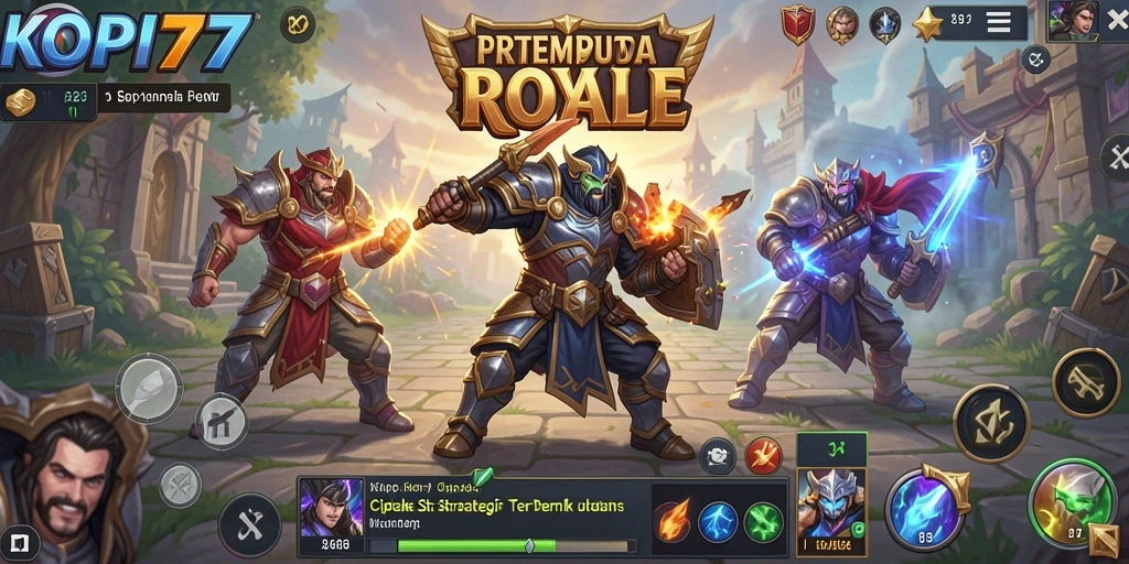 Tampilan gameplay KOPI77 dalam aksi Battle Royale.