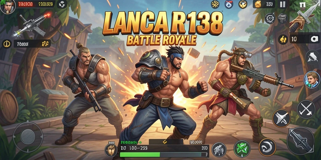 Tampilan gameplay seru LANCAR138 di medan pertempuran Battle Royale.