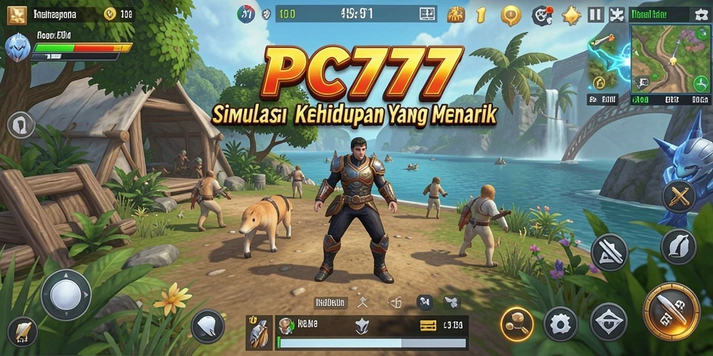 Tangkapan layar utama PC777 menampilkan gameplay simulasi yang realistis dan interaktif.