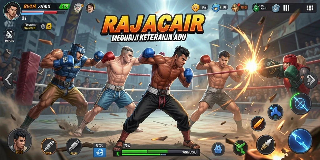 Tampilan gameplay RAJACAIR yang seru dengan pertarungan intens.
