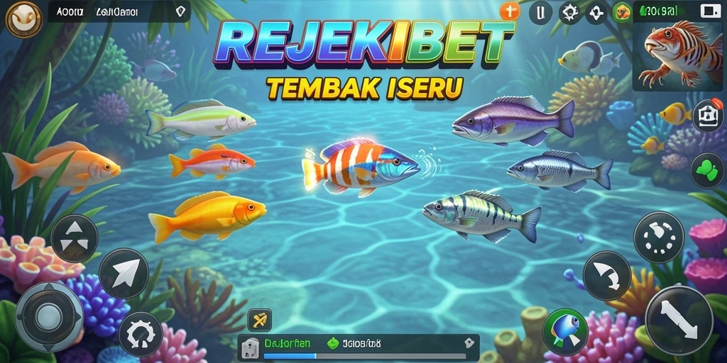 Tangkapan ikan yang berwarna-warni dalam gameplay REJEKIBET.