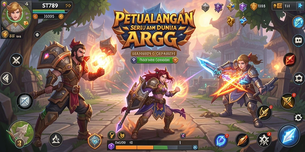 Tampilan aksi seru dalam permainan ARPG ST789.