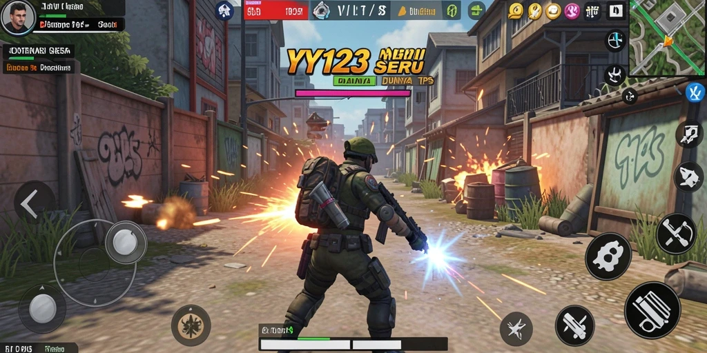 Tampilan gameplay seru dan intens dari YY123 dalam TPS.